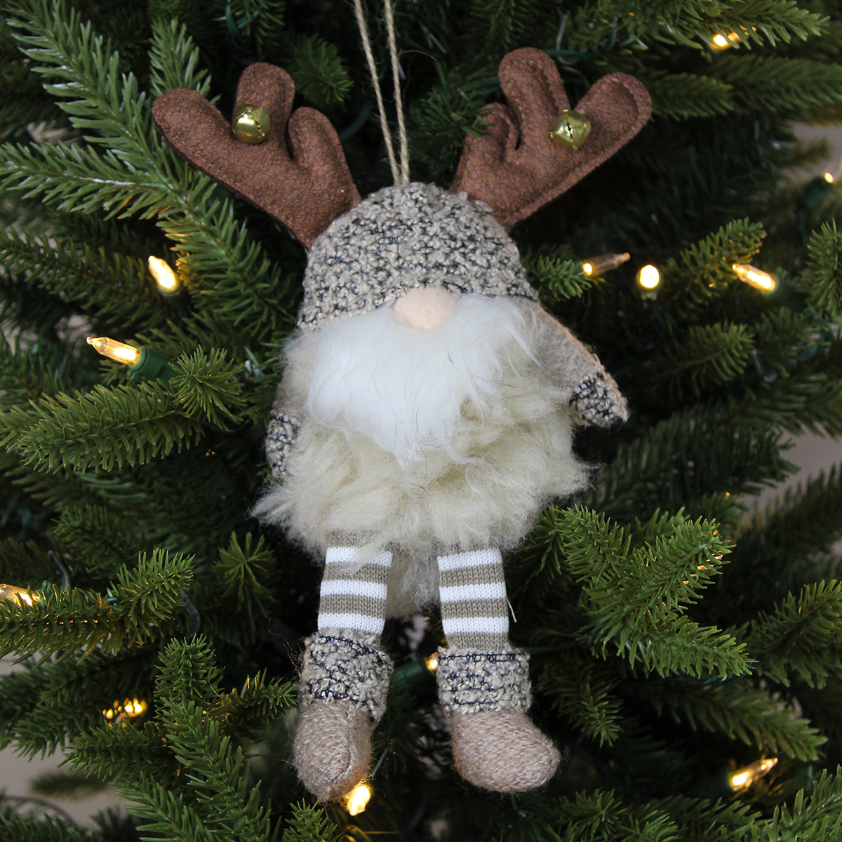 Reindeer Gonk With Bell Antlers Tree Decoration