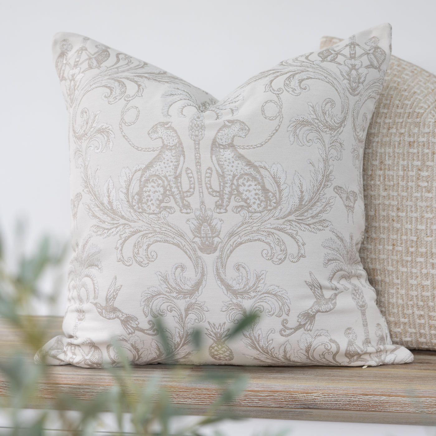 Ivory Cheetah Cushion Cover