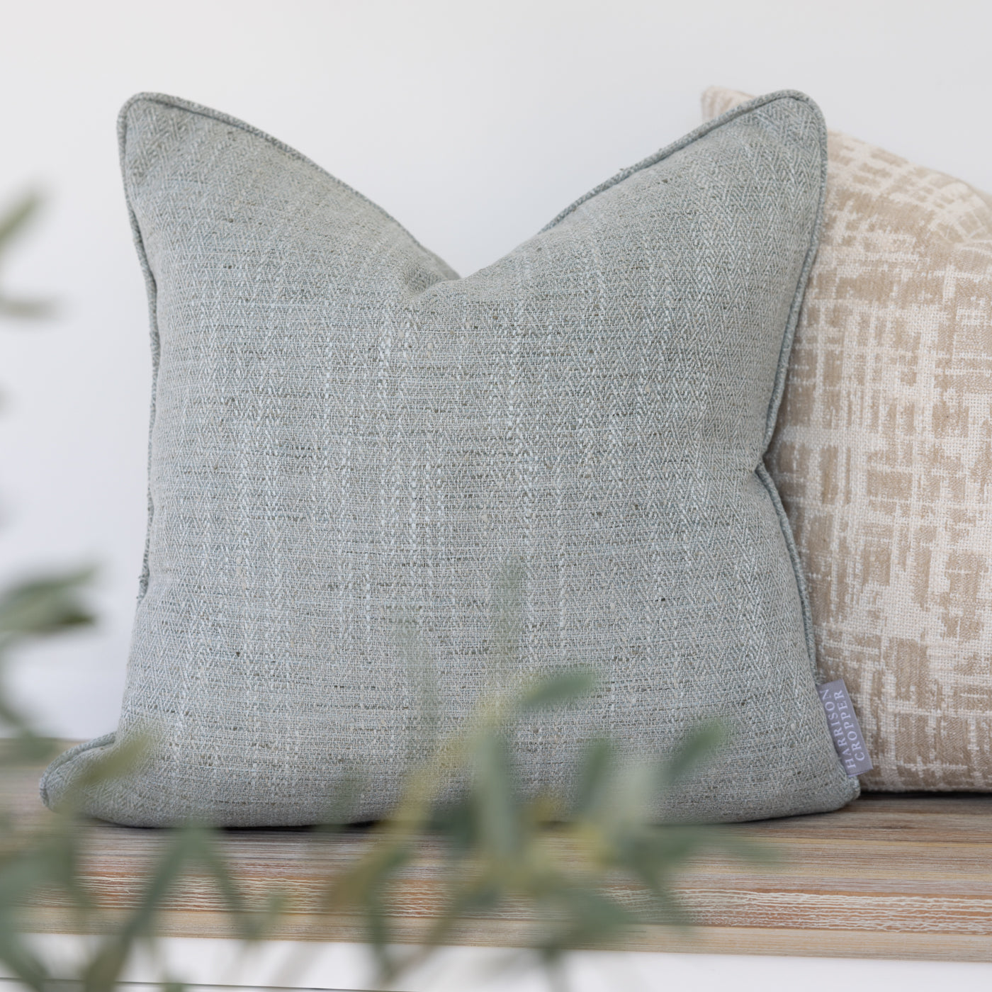 Jedburgh Duckegg Herringbone Cushion Cover