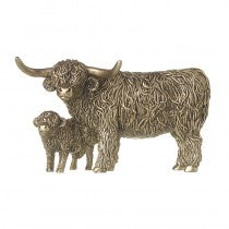 Gold Highland Cow & Calf