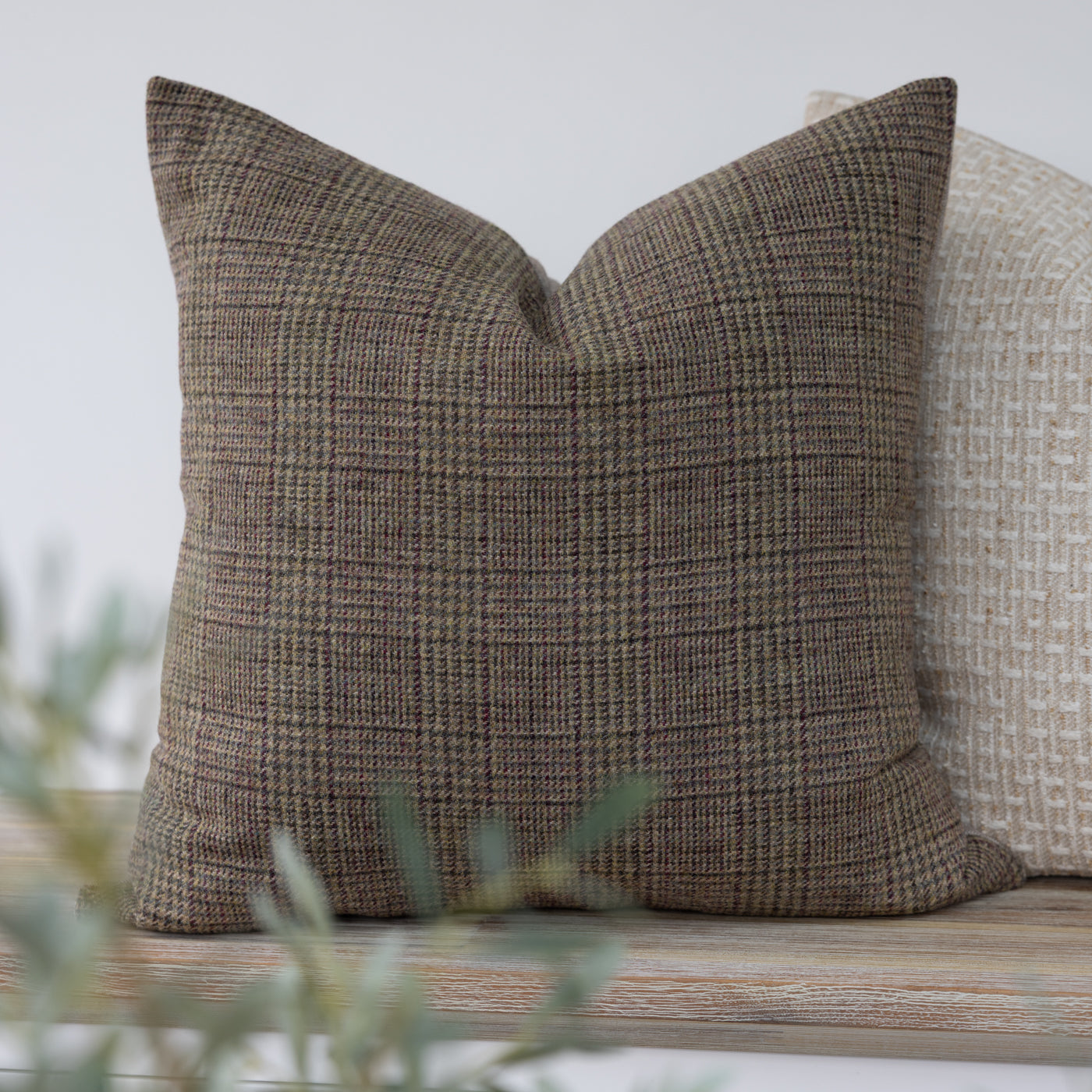 Keltie Moss Wool Tweed Cushion Cover