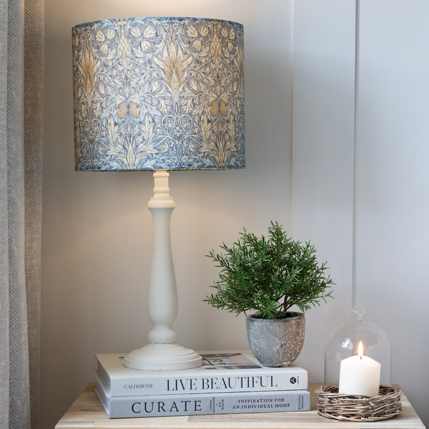 William Morris Snakeshead Denim Drum Lampshade