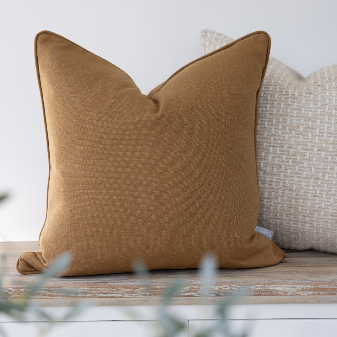 Alder Ochre Brushed Cotton Cushion