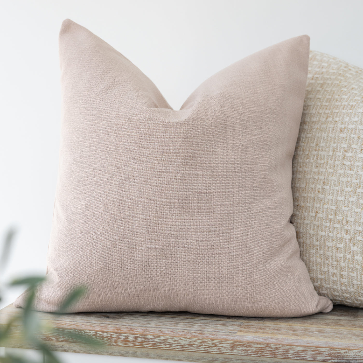 Pink Linen Look Cushion Cover