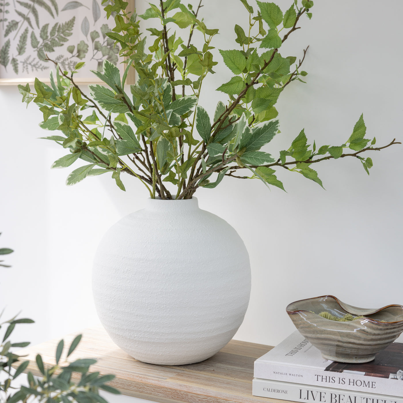 Matt White Round Ceramic Vase
