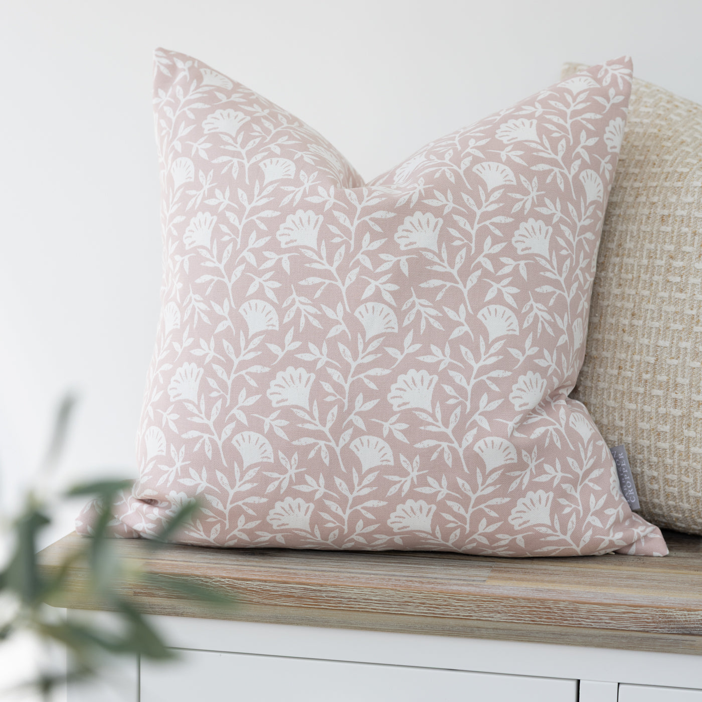 Melby Pink Scandi Floral Cushion Cover
