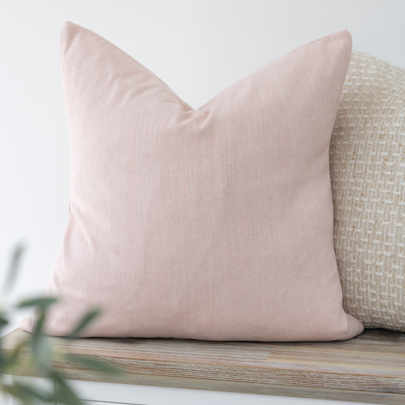Soft Pink Square Cushion Cover