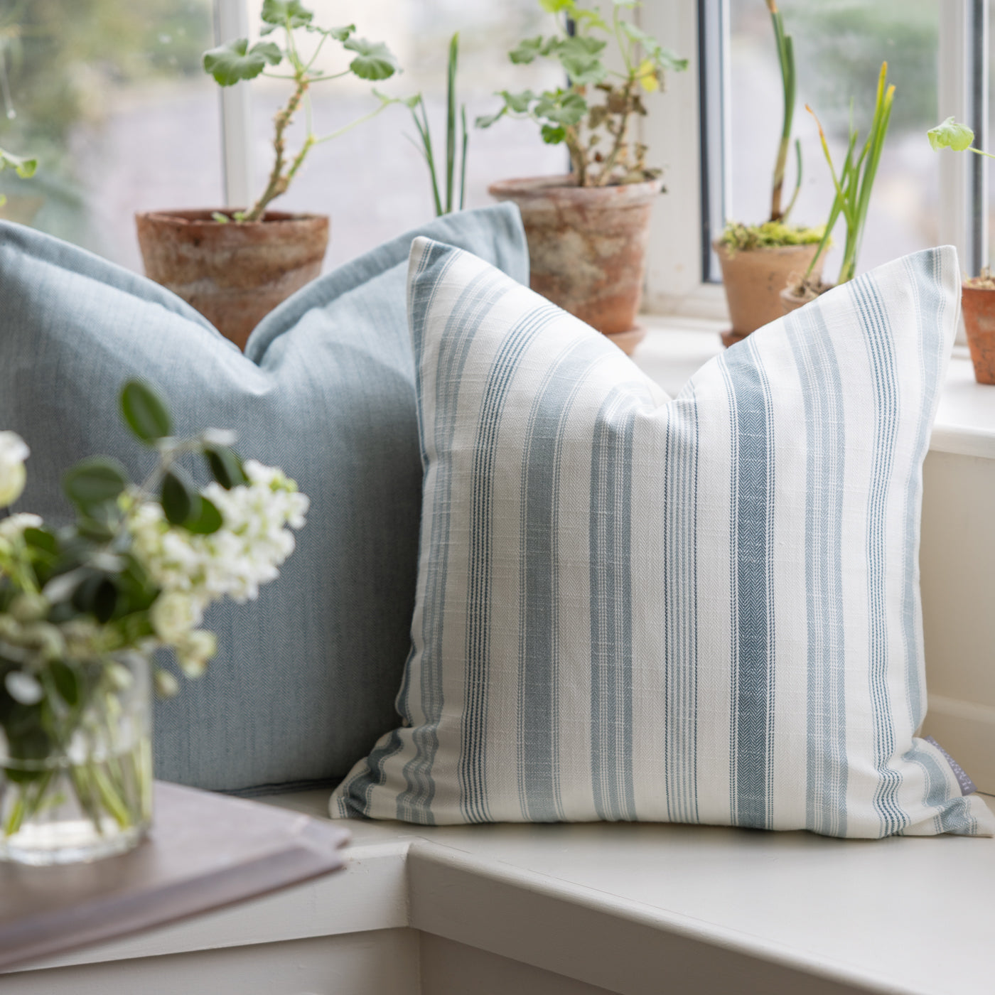 Darwin Adriatic Blue Stripe Cushion