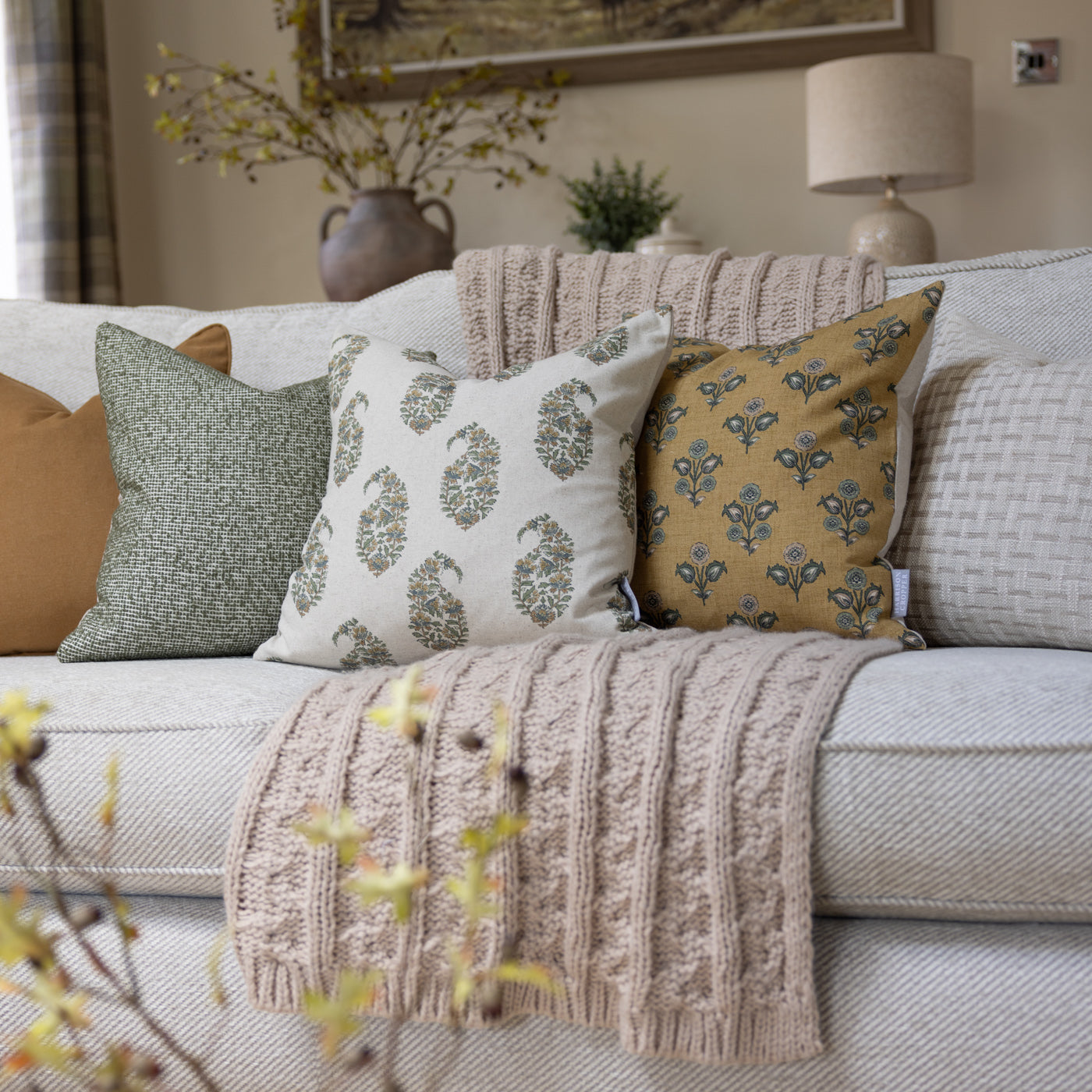 The Elmsley Olive & Ochre Cushion Set