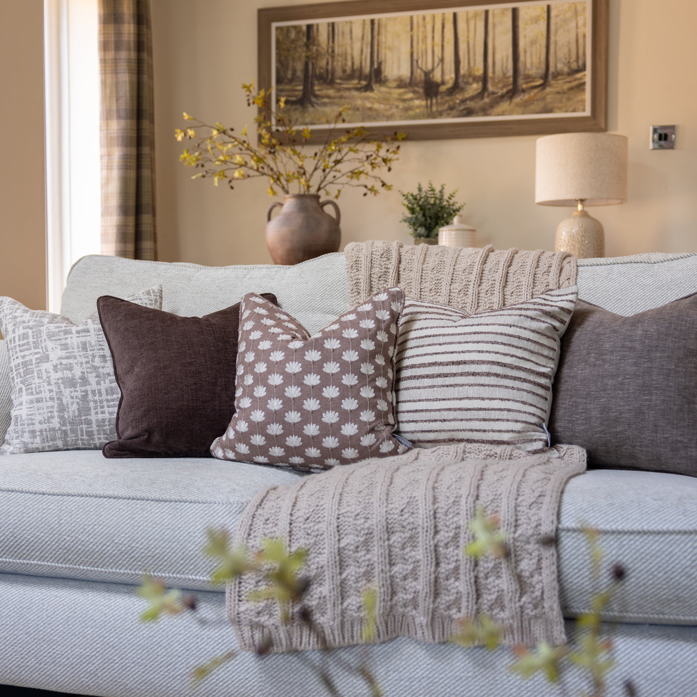 The Hatherleigh Cocoa & Taupe Cushion Set