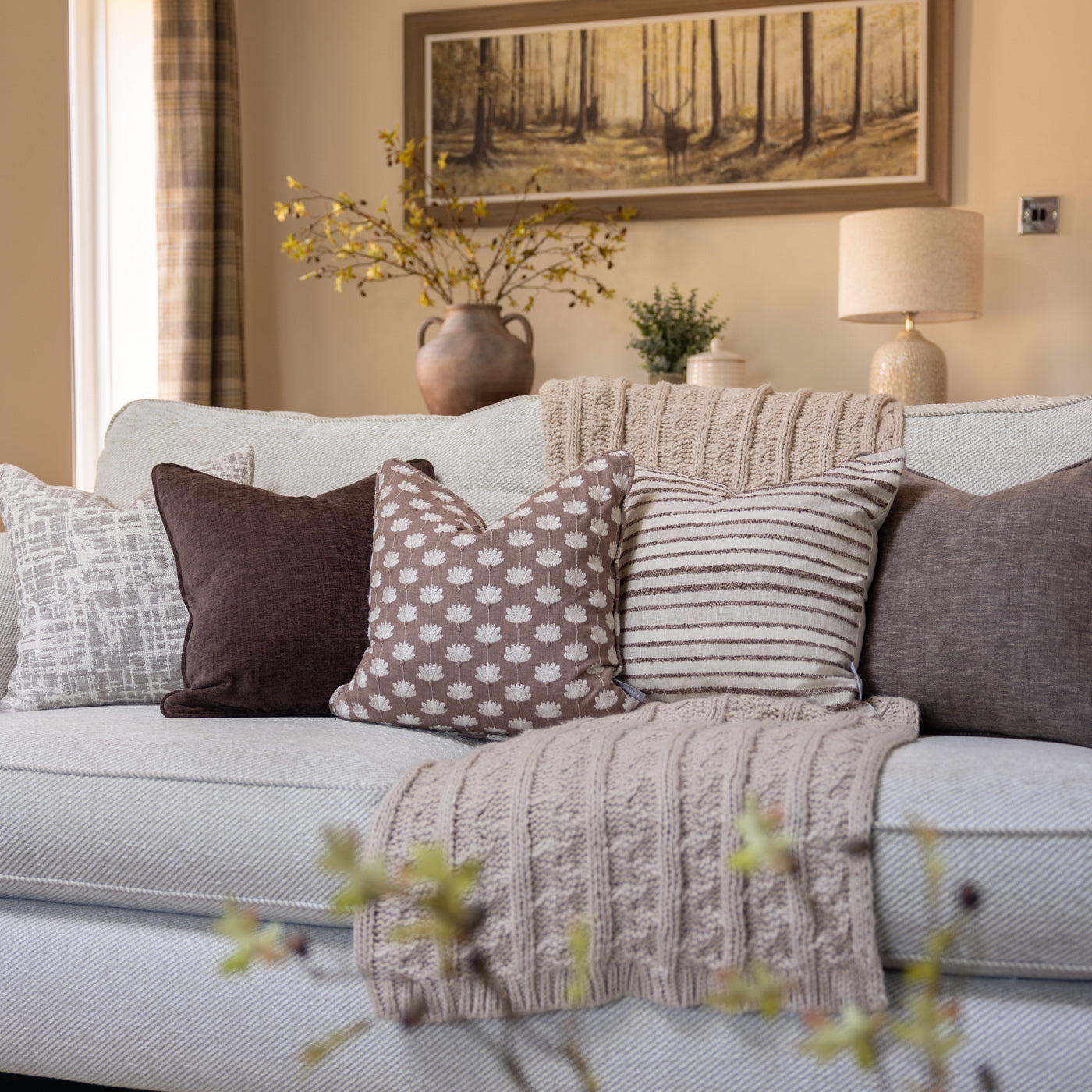 The Hatherleigh Cocoa & Taupe Cushion Set
