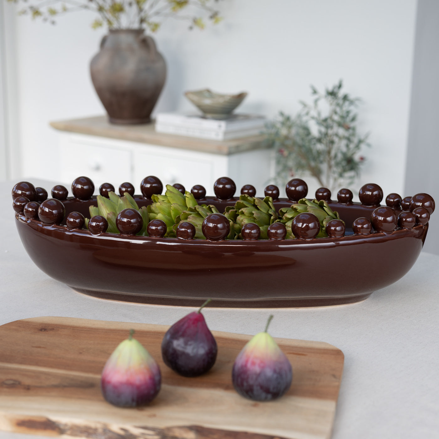 Coco Brown Oval Bobble Bowl