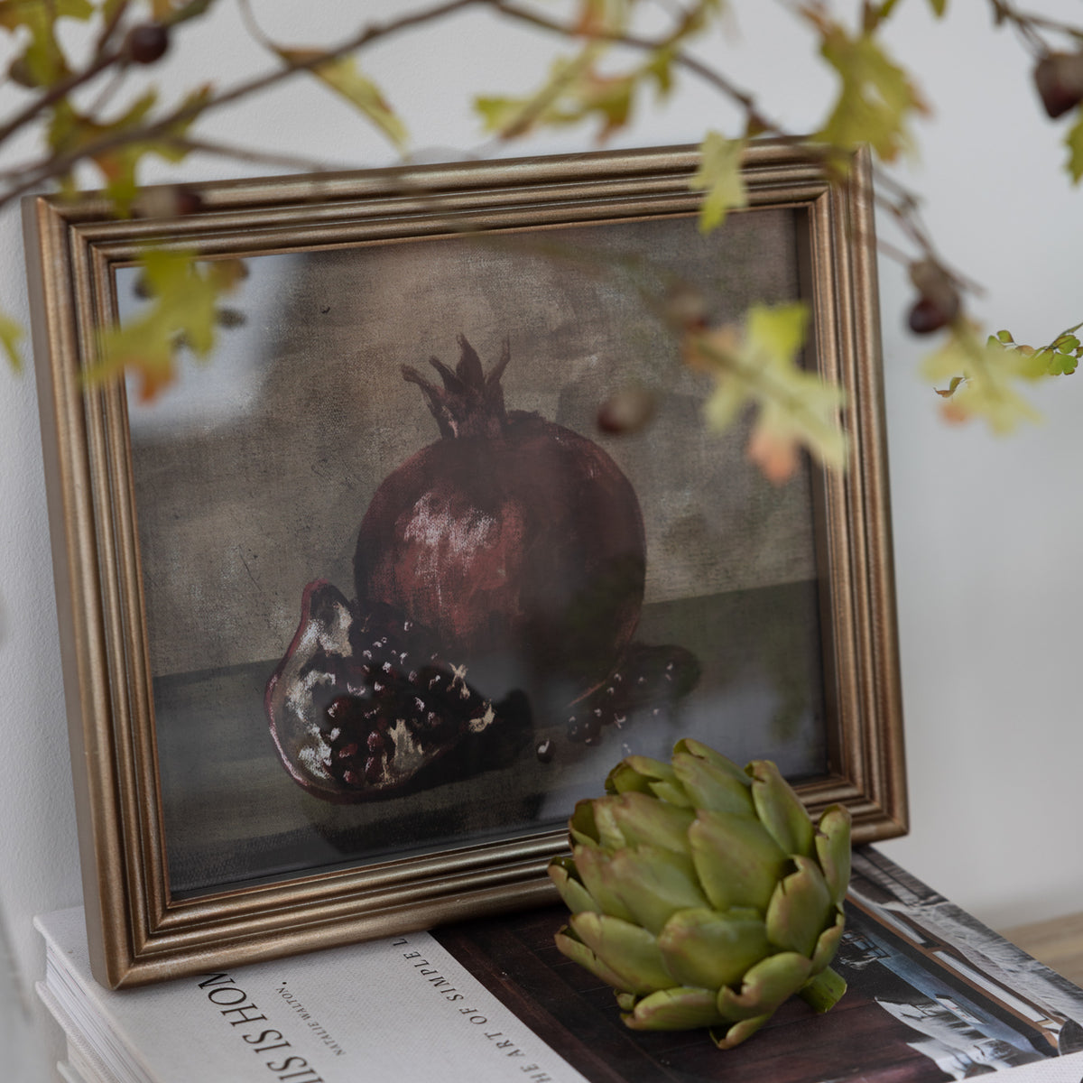 Framed Pomegranate Still Life Print