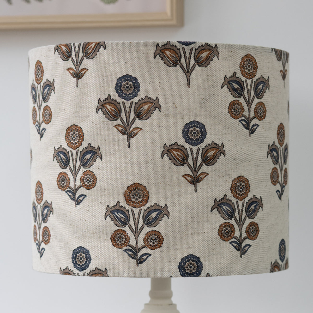 Bramble Natural Rust & Blue Floral Lampshade