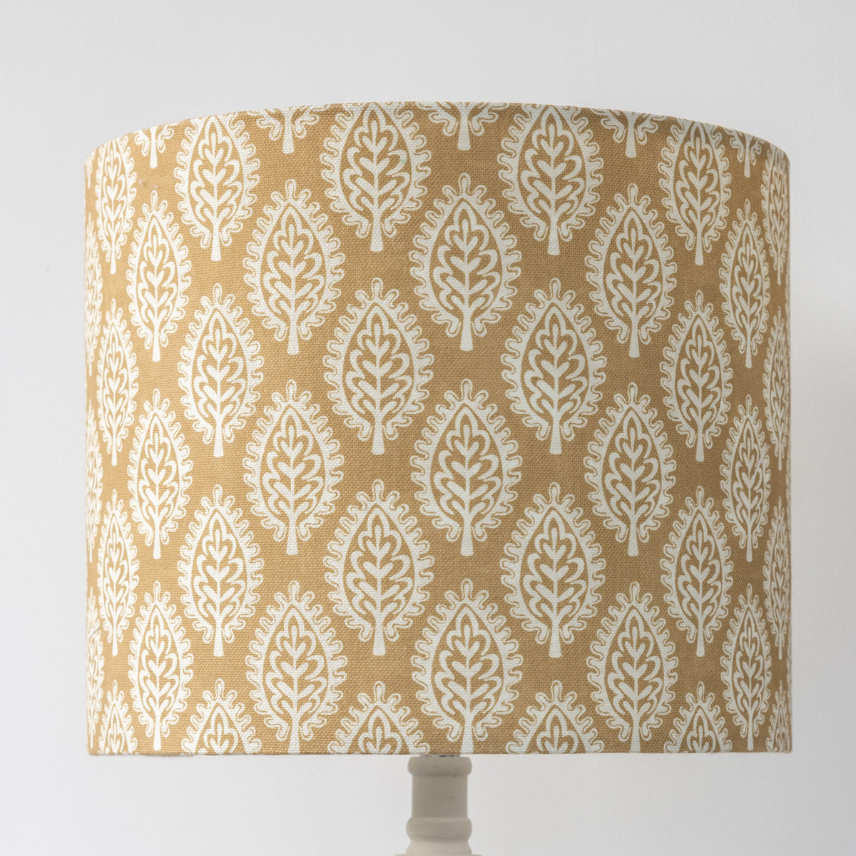 Ochre Leaf Block Print Lampshade