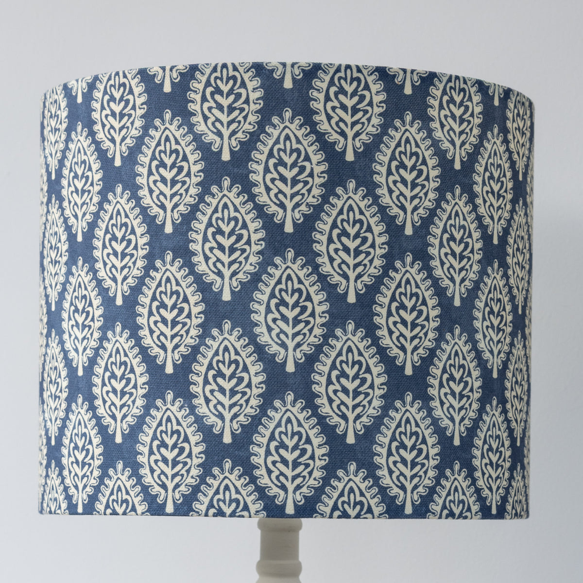 Blue Leaf Block Print Lampshade