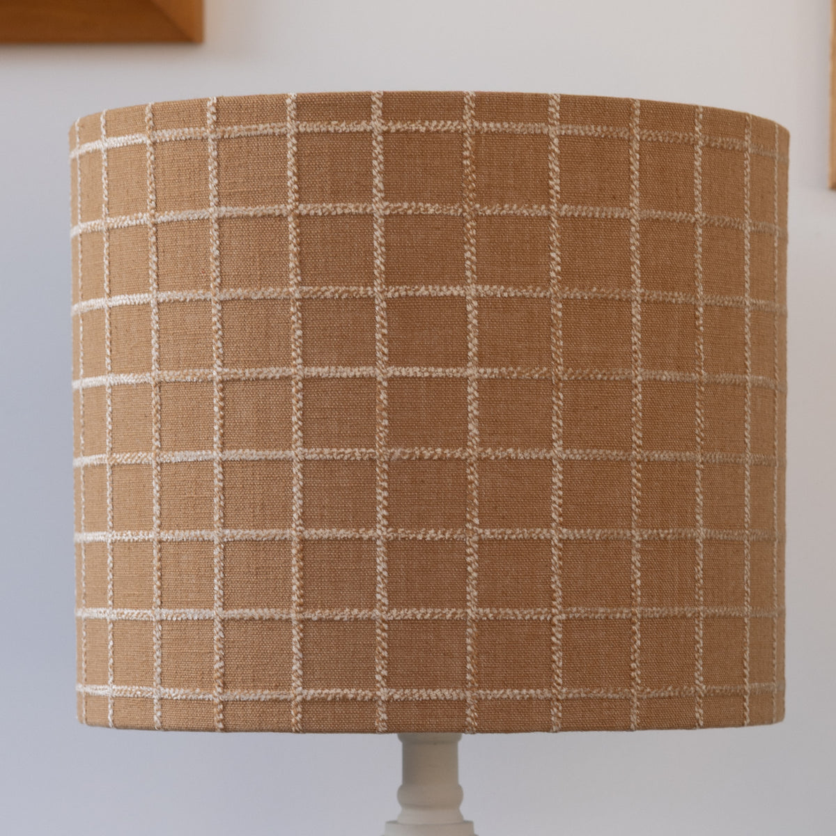 Caramel Check Textured Lampshade