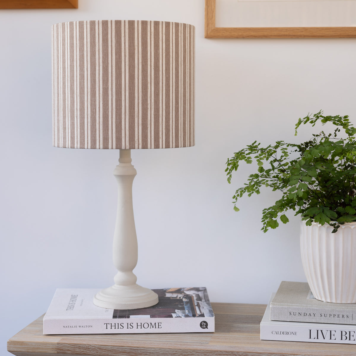 Hazelnut Brown Striped Lampshade