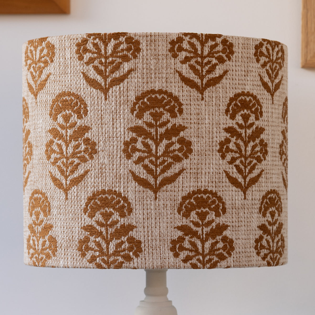 Rust Floral Woven Lampshade