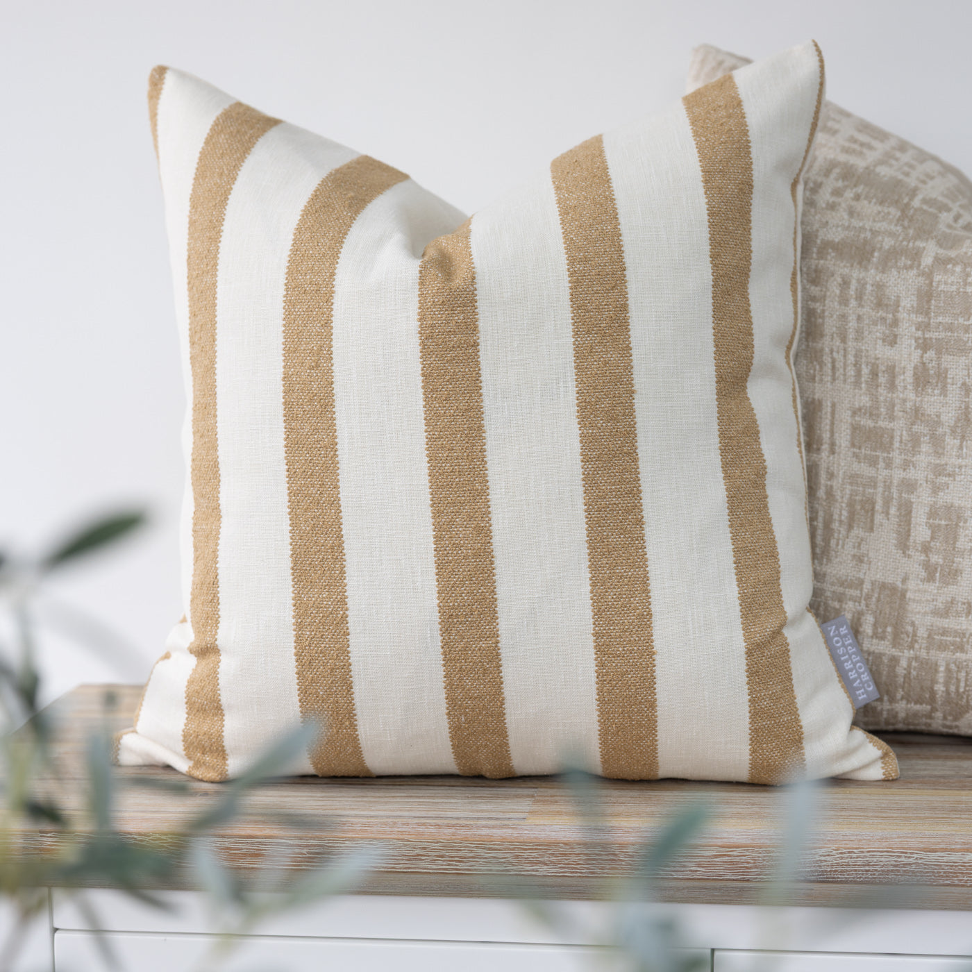 Ochre Hawthorn Wide Stripe Cushion