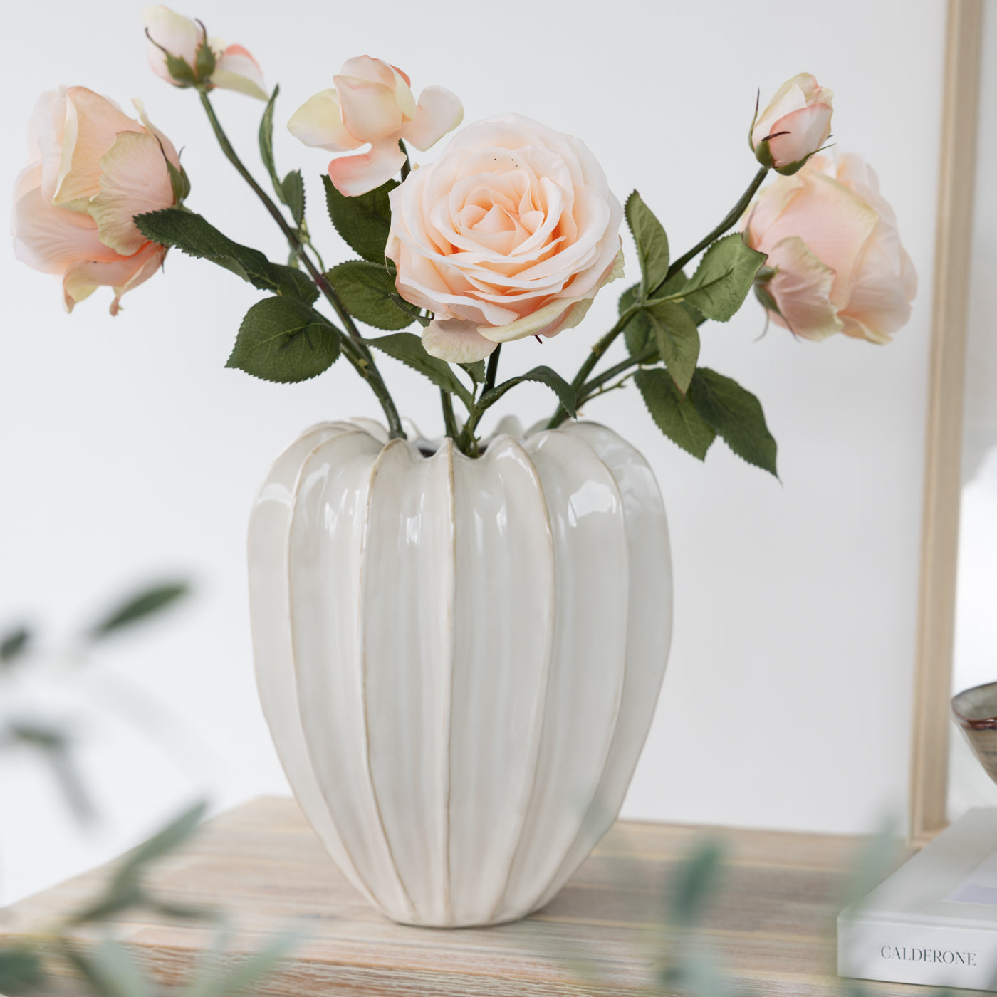 Peach Pink Aria Rose Stem