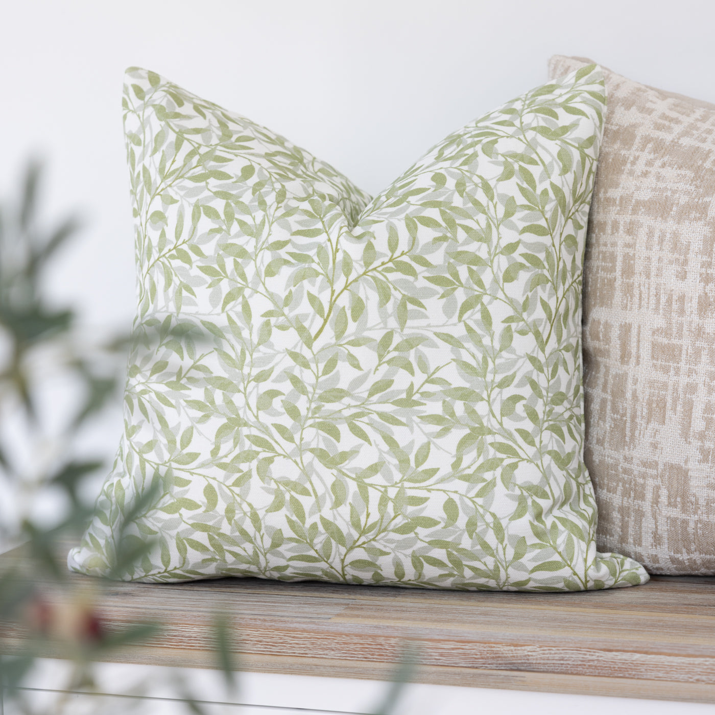 Petworth Sage Green Floral Cushion Cover