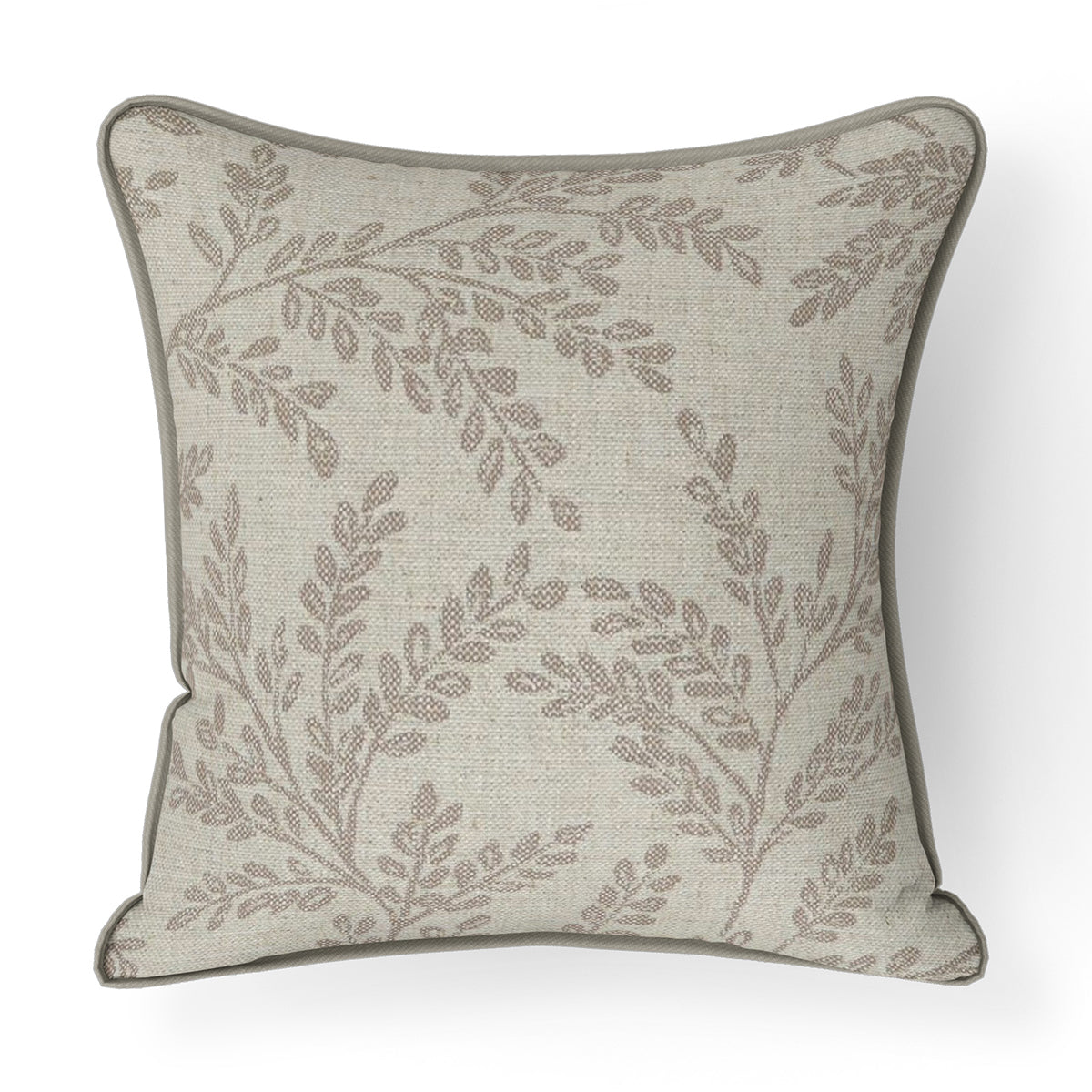 Ferndown Linen Taupe Floral Print Cushion