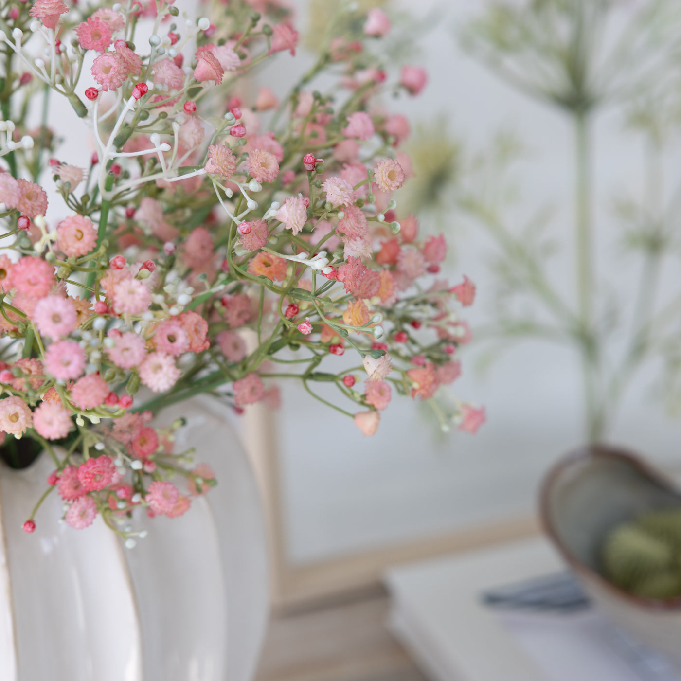 Faux Pink Million Star Gypsophillia Spray