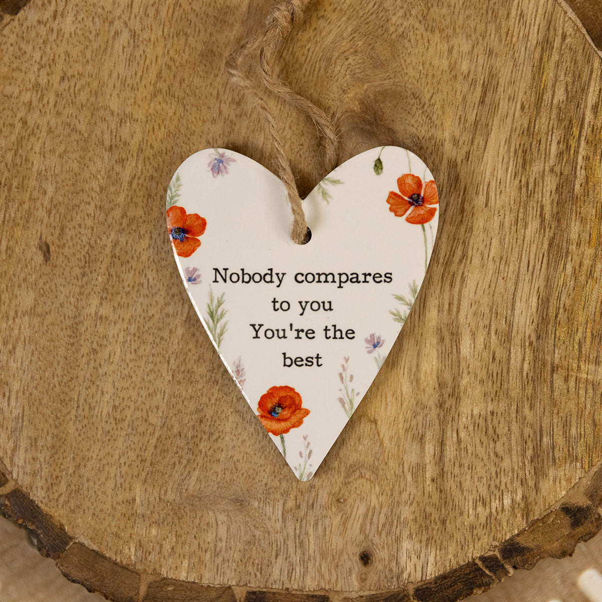 Poppy Heart White Ceramic Hanger