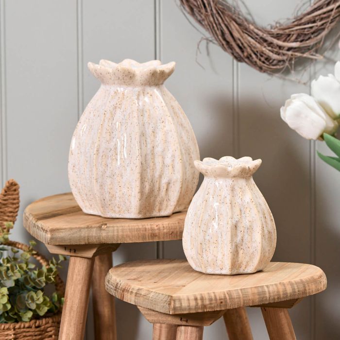 Poppy Seed Small Ceramic Textured Vase