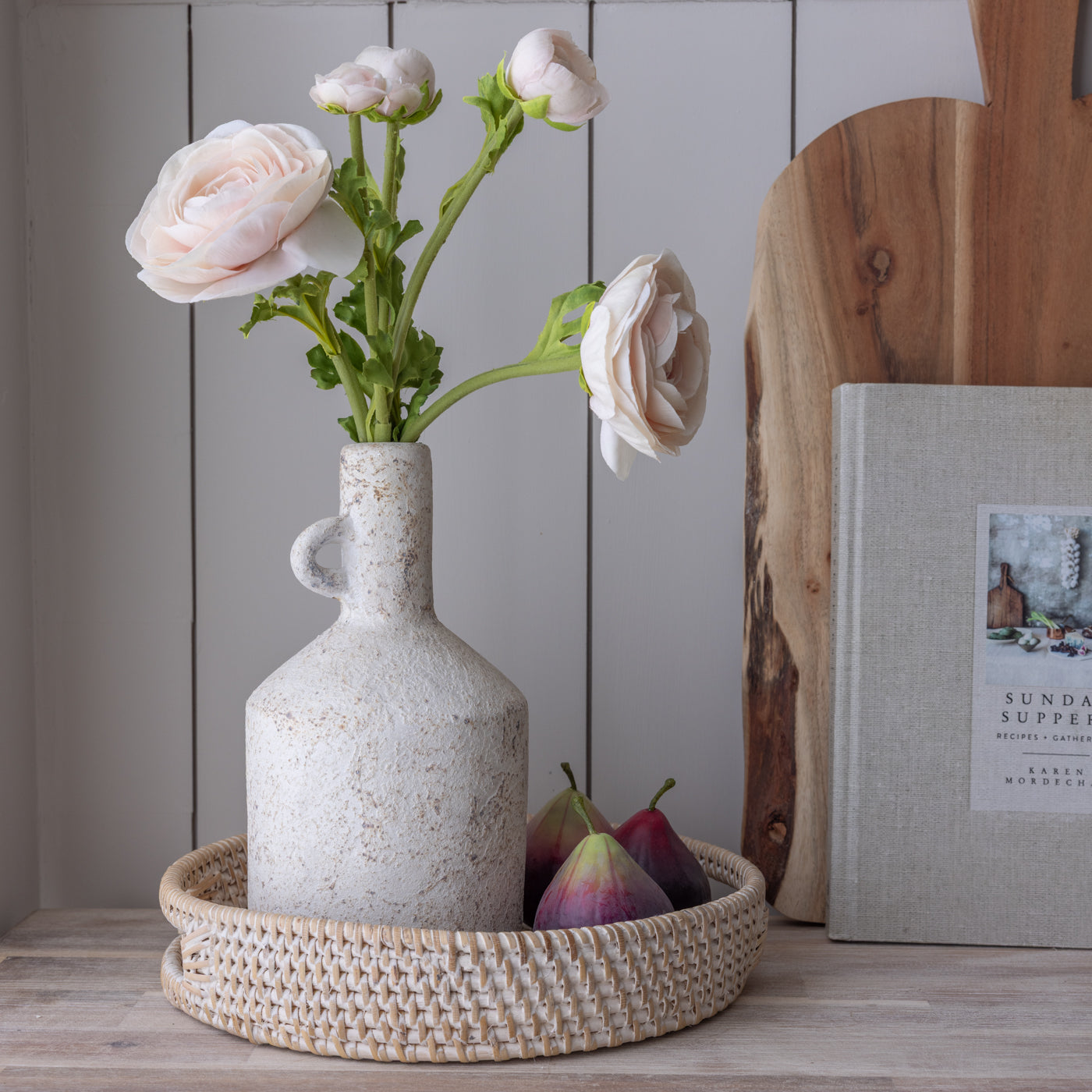 Baku White Melange Terracotta Vase