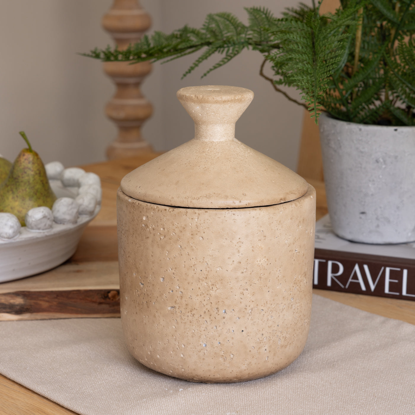 Large Taupe Jar