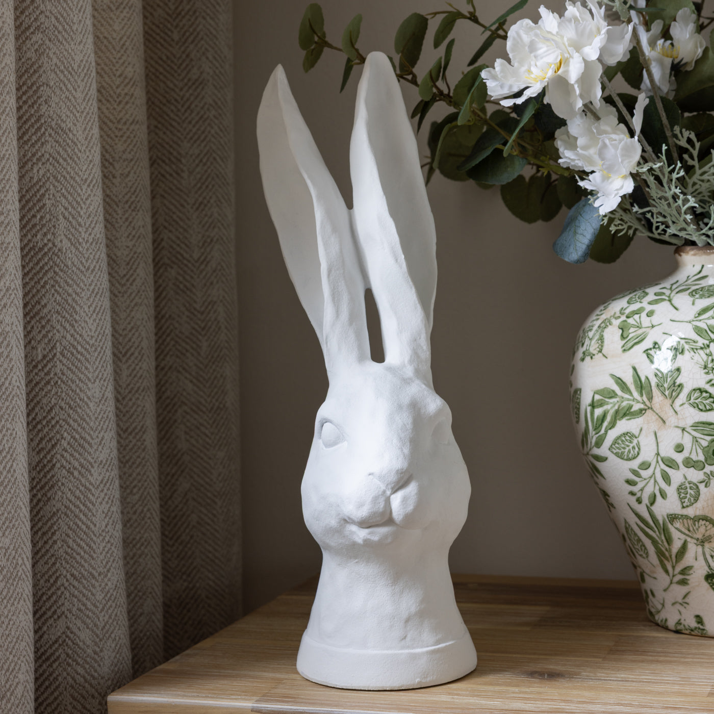 White Ears Up Rabbit Head