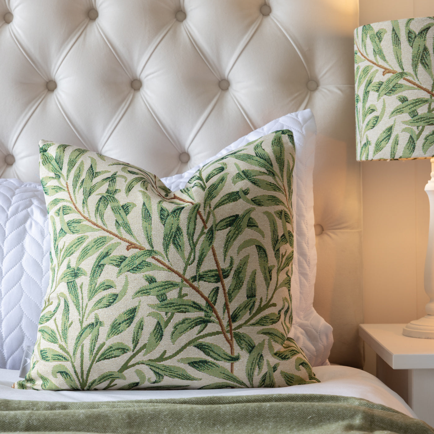 William Morris Willow Bough Tapestry Sage Cushion