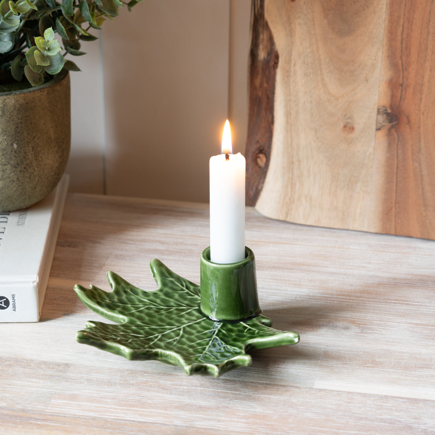 Maple Leaf Green Candleholder