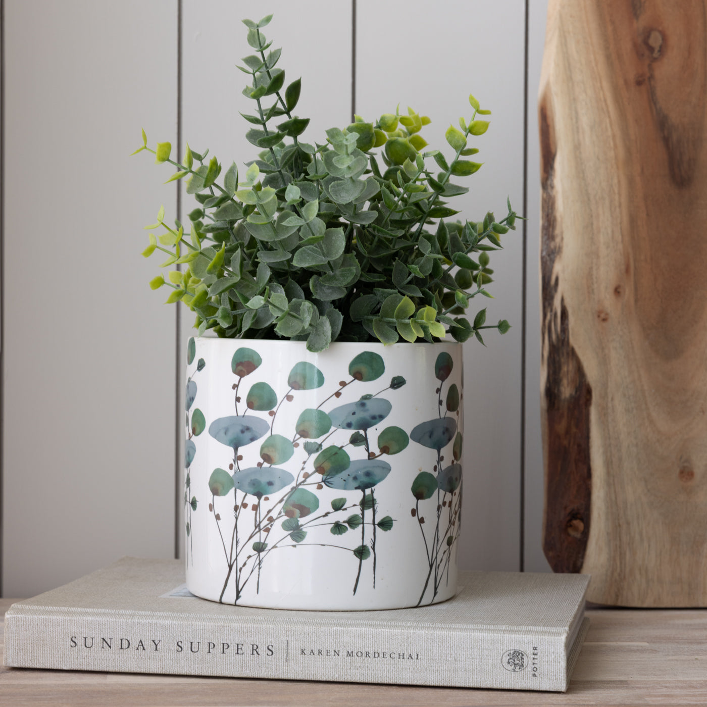 Ophelia White Eucalyptus Pots