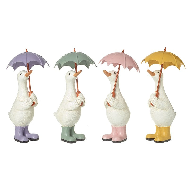 Ducks In Boots With Umbrellas