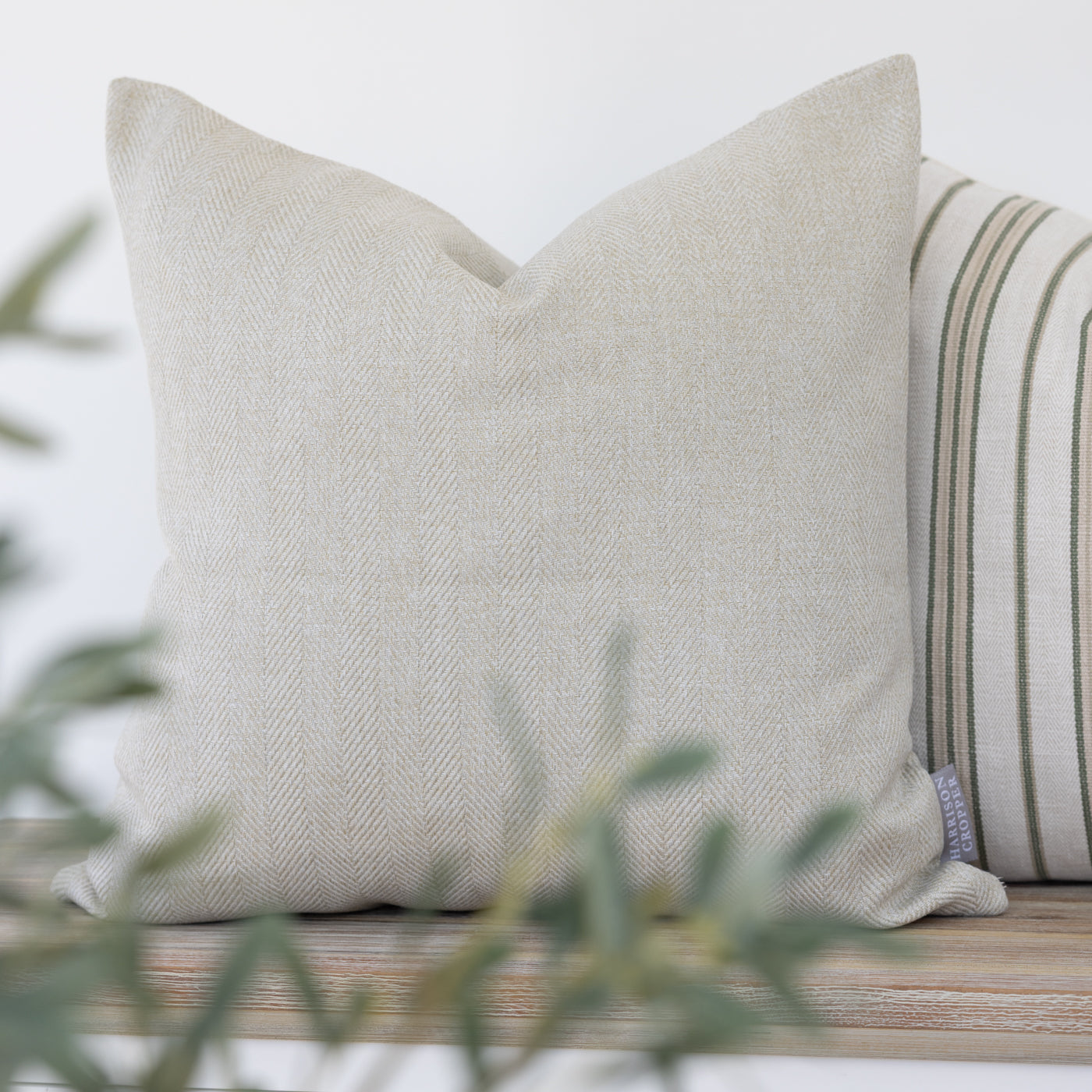 Ripon Natural Herringbone Cushion Cover