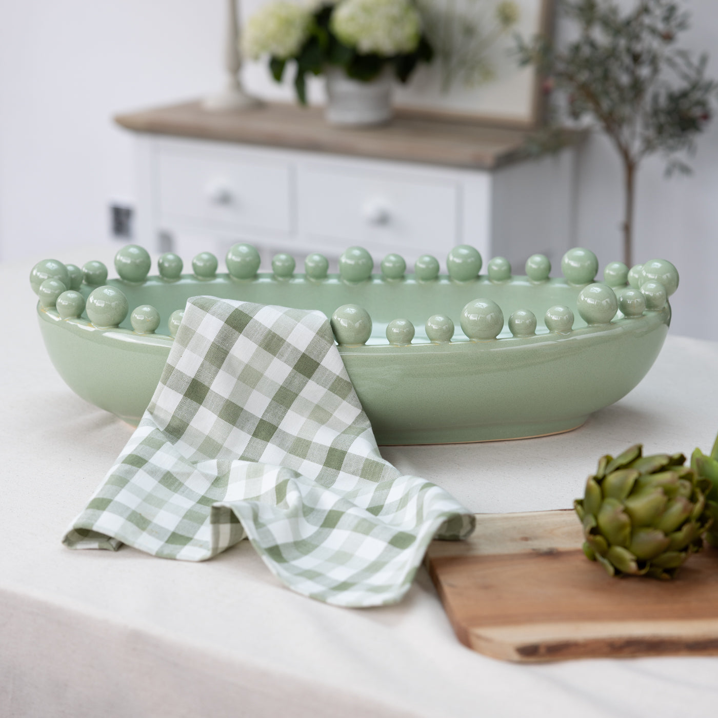 Light Green Oval Bobble Bowl