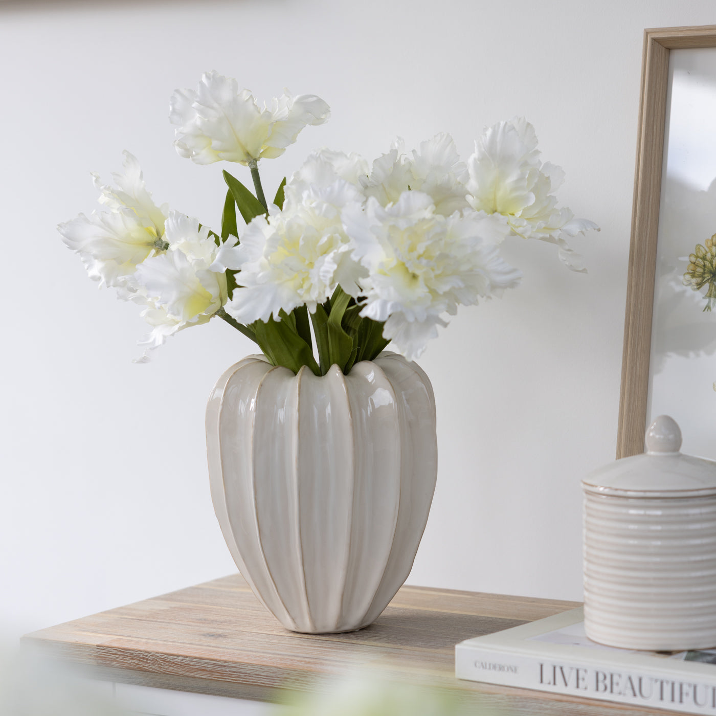 Faux White Parrot Tulip