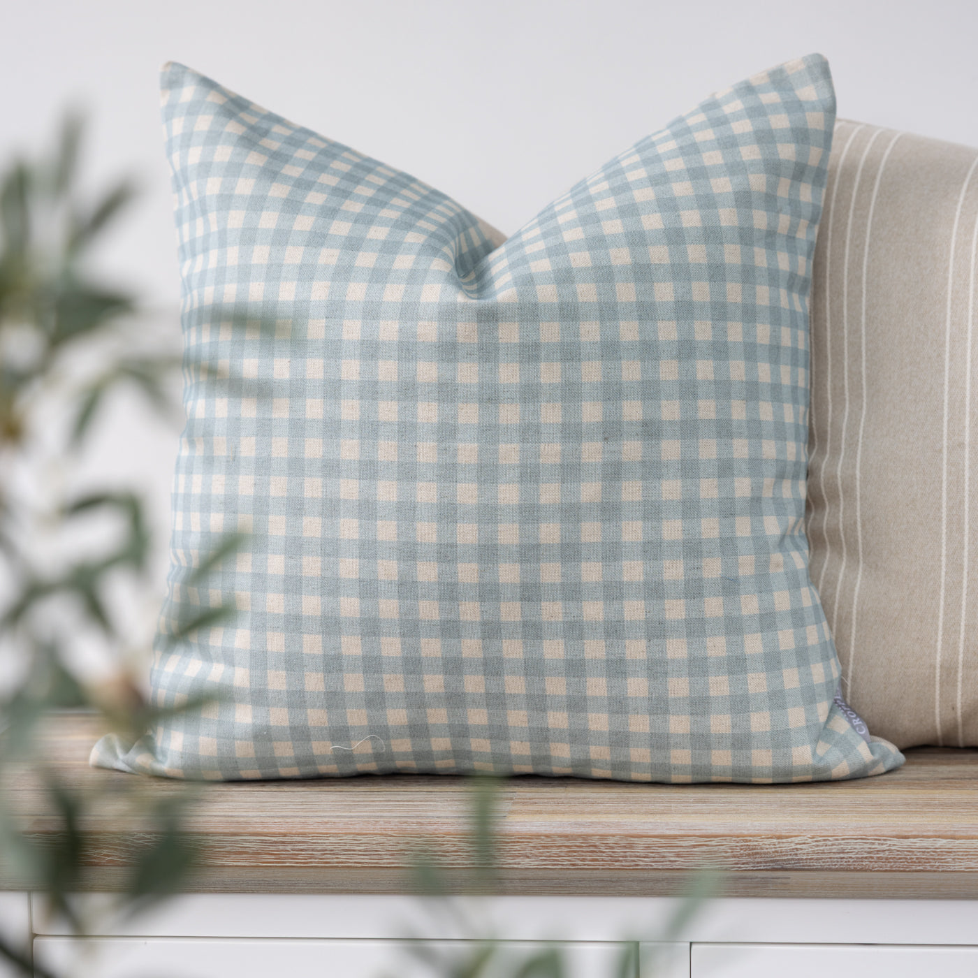 Hillcrest Sky Blue Gingham Cushion