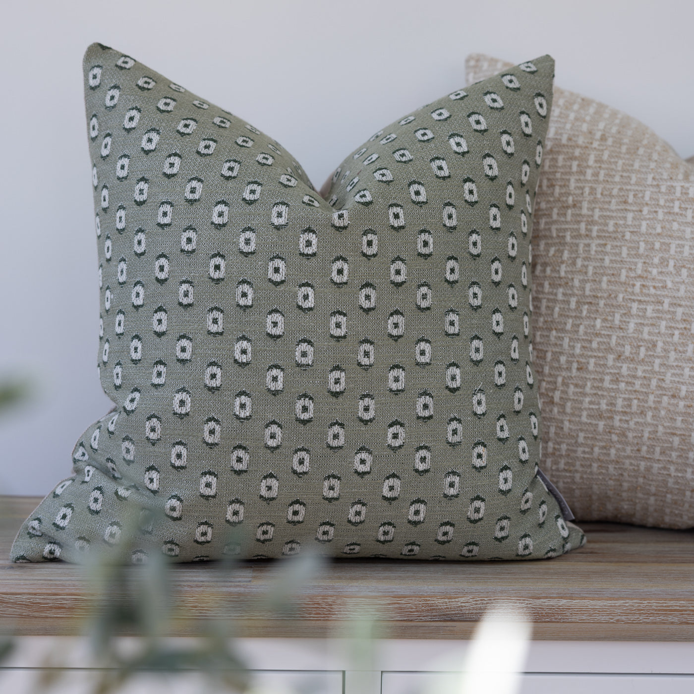 Sage Green Spot Cushion