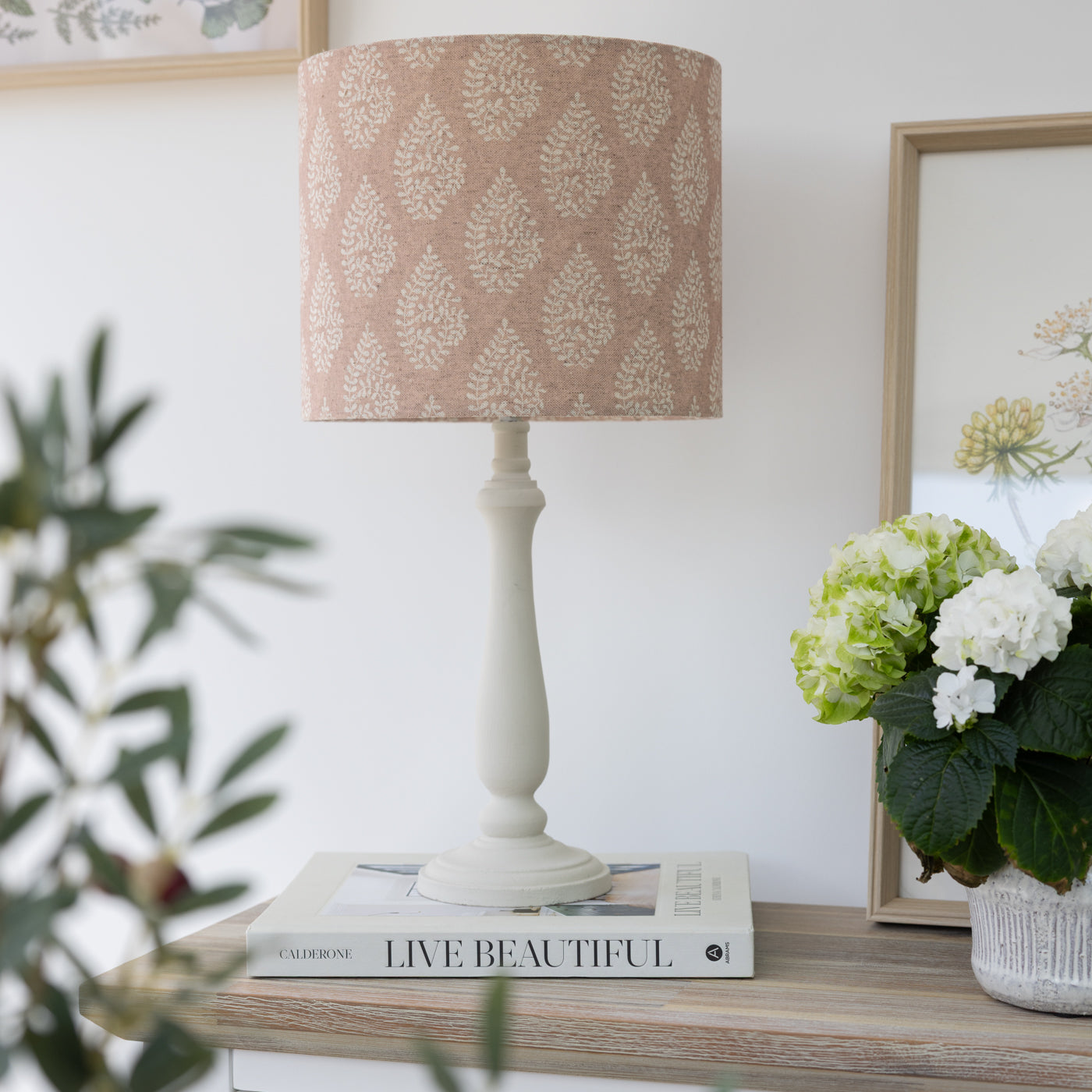 Bagru Blush Drum Lampshade