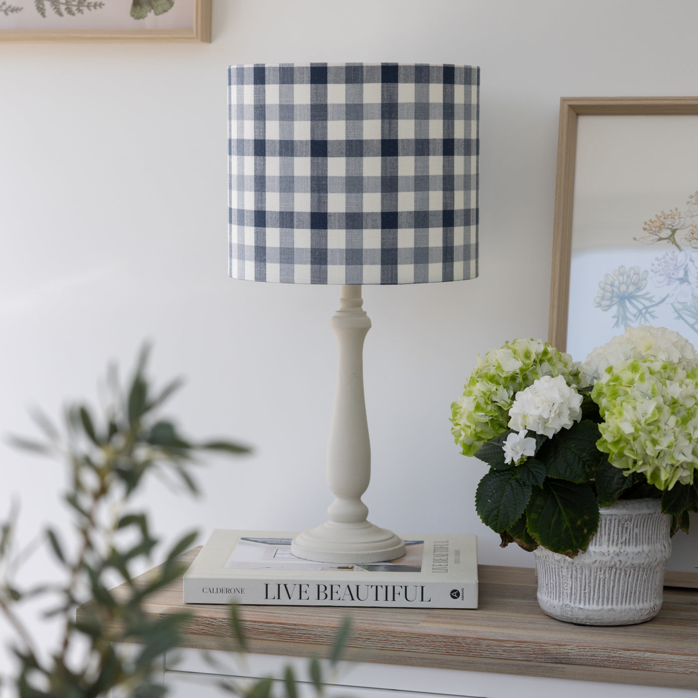 Audley Twilight Navy Gingham Lampshade