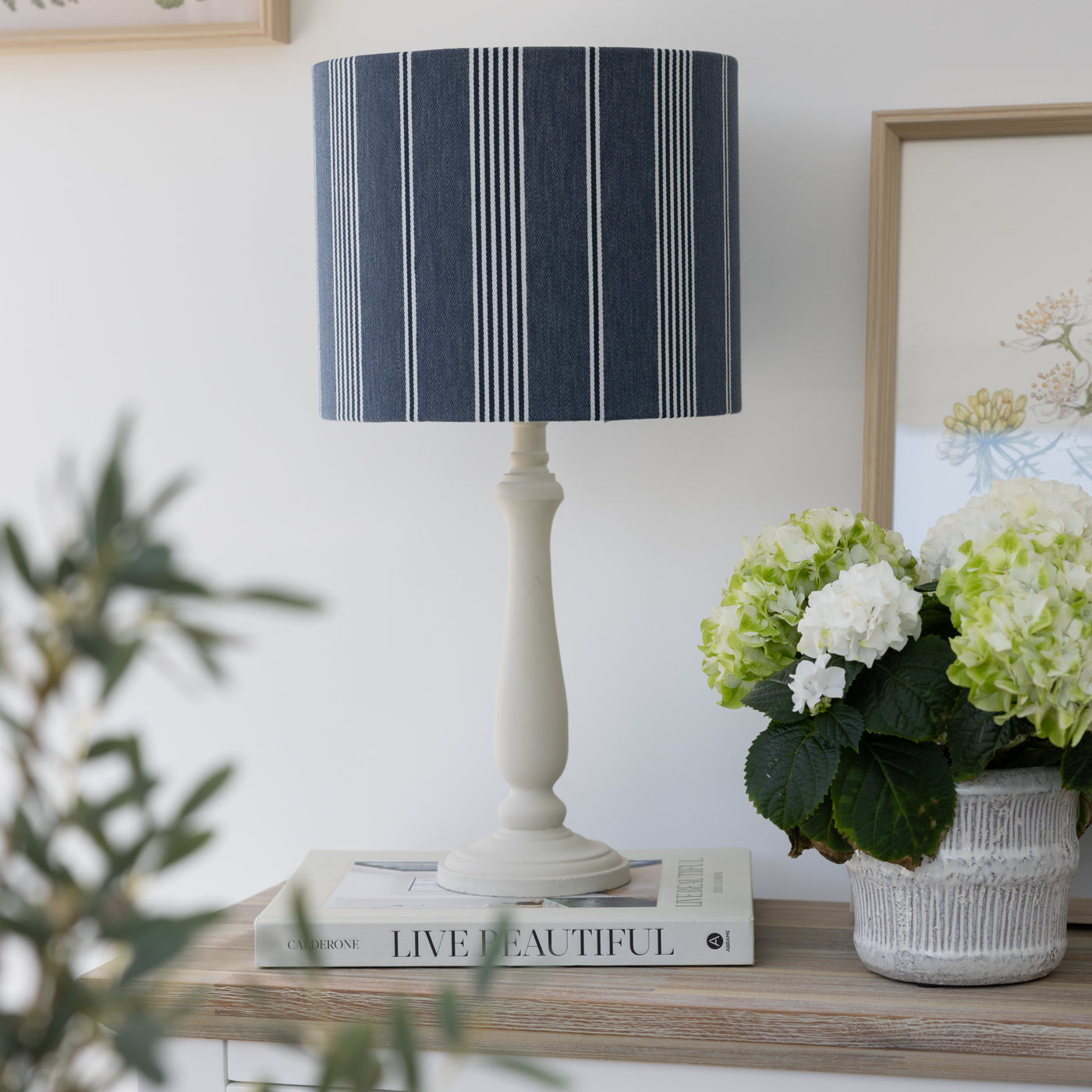 Brodsworth Twilight Navy Stripe Lampshade