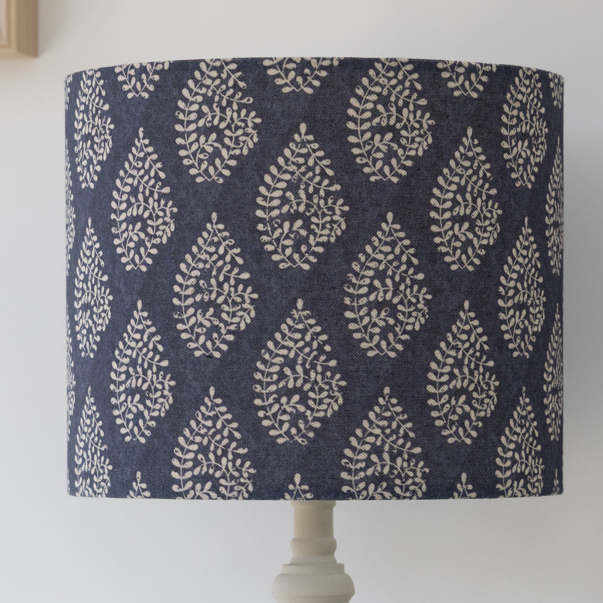 Bagru Navy Drum Lampshade