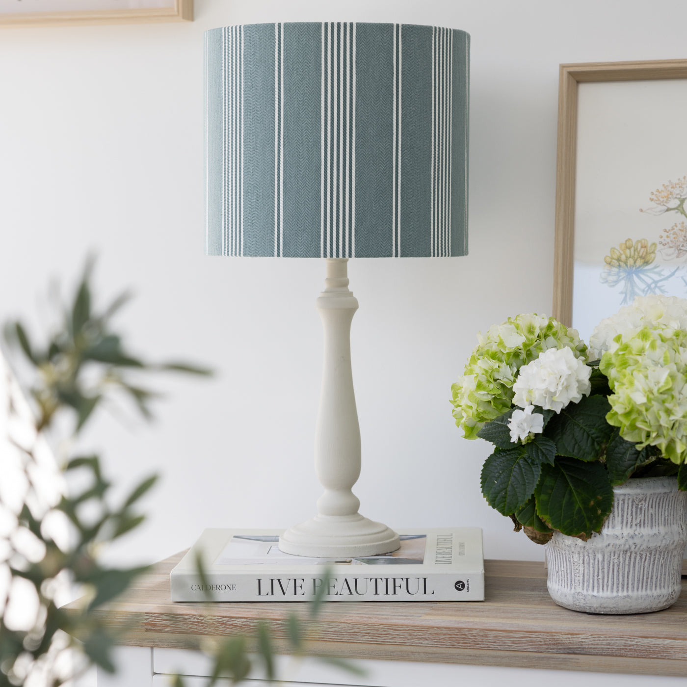 Brodsworth Adriatic Blue Stripe Lampshade