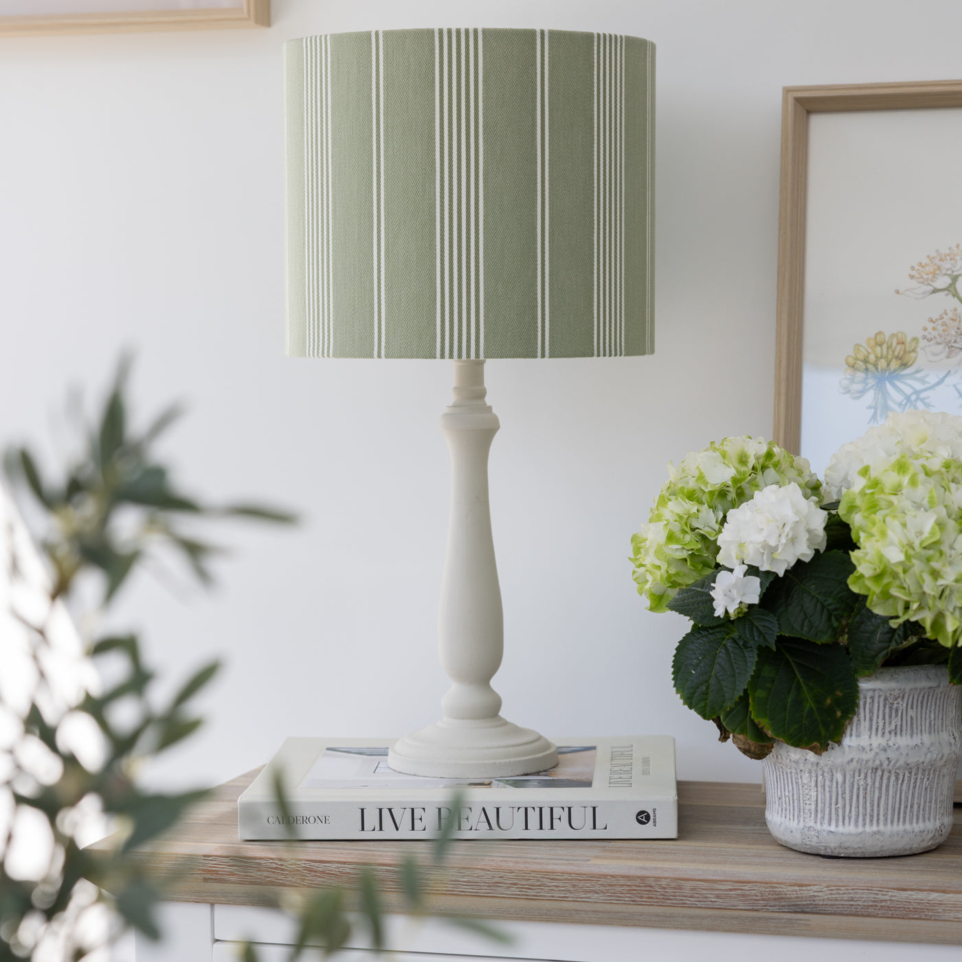 Brodsworth Lovage Green Stripe Lampshade