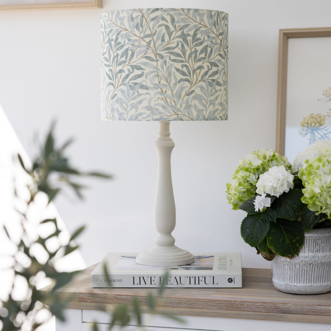 William Morris Willow Bough Mist Drum Lampshade