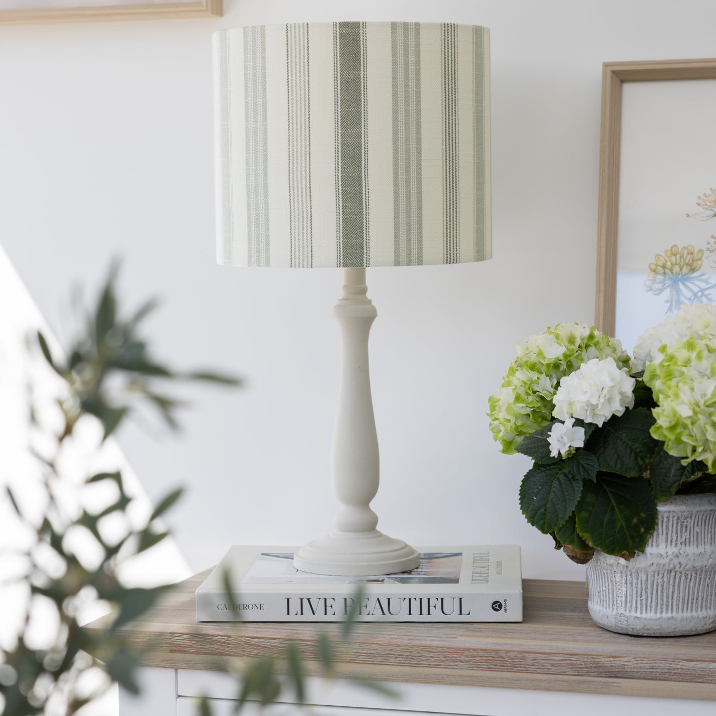 Darwin Lovage Green Stripe Lampshade